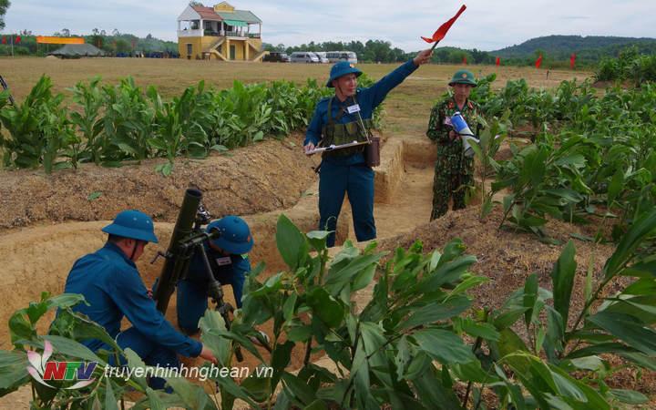 Khẩu đội Cối 82mm dân quân tự vệ pháo binh Nghệ An thực hành bắn đạn thật Cối 82mm