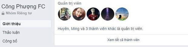 Ming Chen - tên Facebook của Viên Minh - với vai trò Quản trị viên các fanpage, group chính thức của Nguyễn Công Phượng
