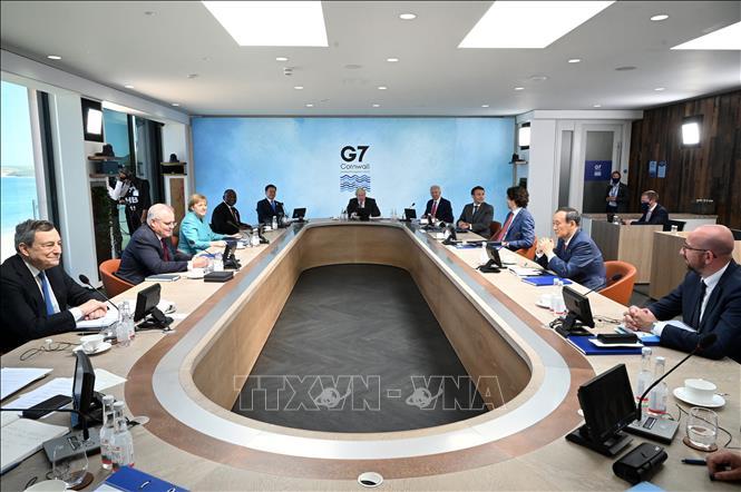 Các đại biểu tham dự Hội nghị thượng đỉnh G7 ở Cornwall (Anh) ngày 12/6/2021. 