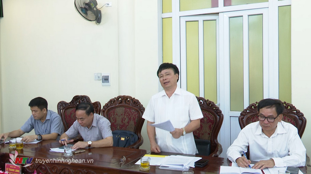 Phó Chủ tịch UBND tỉnh Bùi Đình Long phát biểu chỉ đạo tại buổi làm việc.