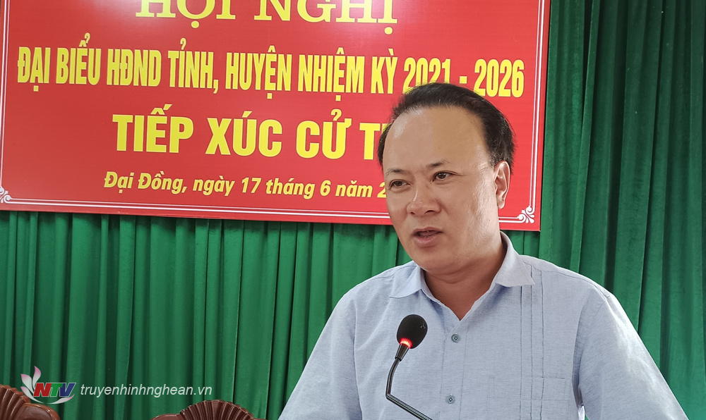 Phó Chủ tịch Thường trực HĐND tỉnh Nguyễn Nam Đình giải trình các ý kiến, kiến nghị của cử tri.