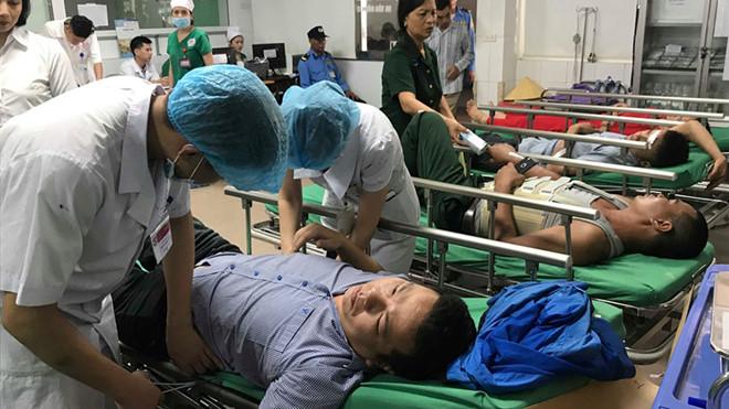 Các nạn nhân đang được điều trị tại Bệnh viện 115 Nghệ An