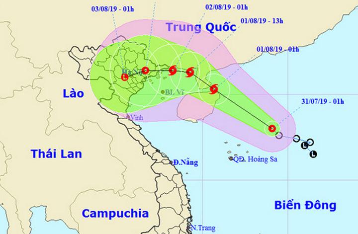 Đường đi của áp thấp nhiệt đới. Nguồn: nchmf.gov.vn