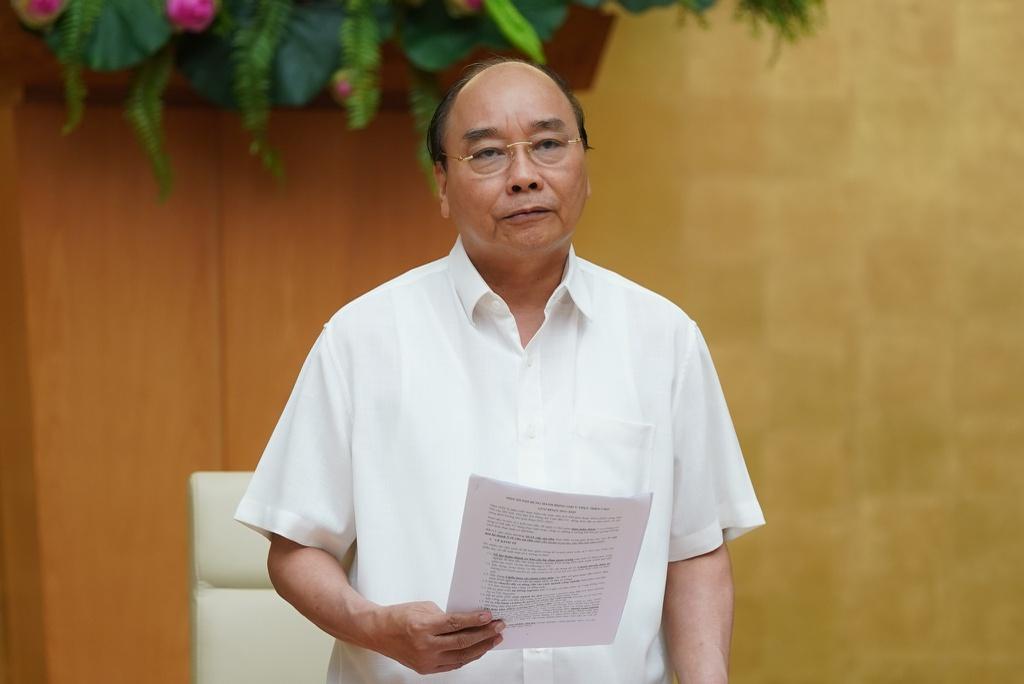 Thủ tướng Nguyễn Xuân Phúc phát biểu tại phiên họp Thường trực Chính phủ ngày 10/7. Ảnh: VGP.
