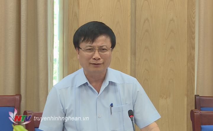 Phó Chủ tịch UBND tỉnh Bùi Đình Long phát biểu tại buổi làm việc.