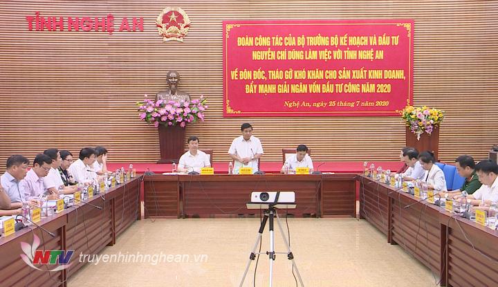 Bộ trưởng Nguyễn Chí Dũng kết luận buổi làm việc.