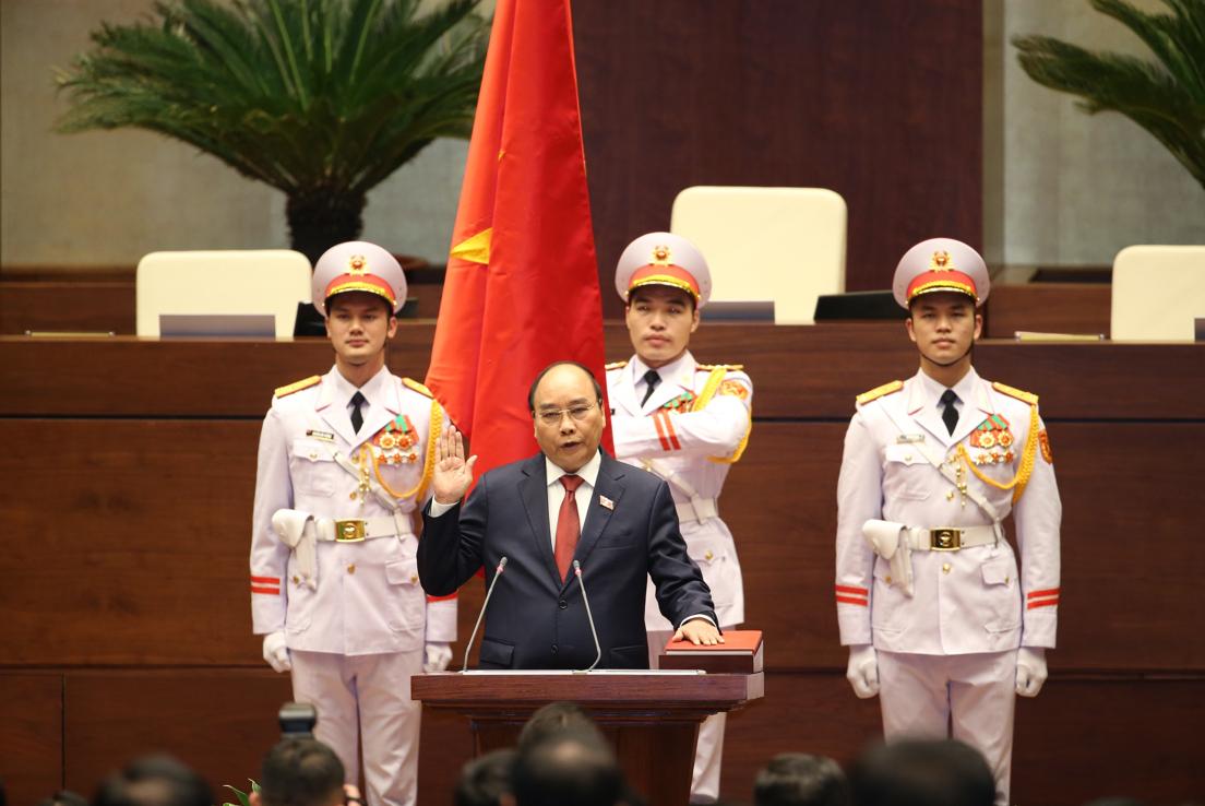 Thủ tướng Chính phủ Phạm Minh Chính tuyên thệ nhậm chức tại kỳ họp thứ 11, Quốc hội khóa XIV. Ảnh: TTXVN