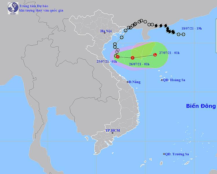 Vị trí của áp thấp nhiệt đới. Nguồn: NCHMF