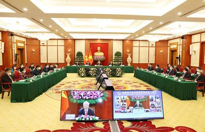 Đoàn đại biểu cấp cao Đảng ta tham dự Hội nghị thượng đỉnh trực tuyến giữa Đảng Cộng sản Trung Quốc với các chính đảng trên thế giới.