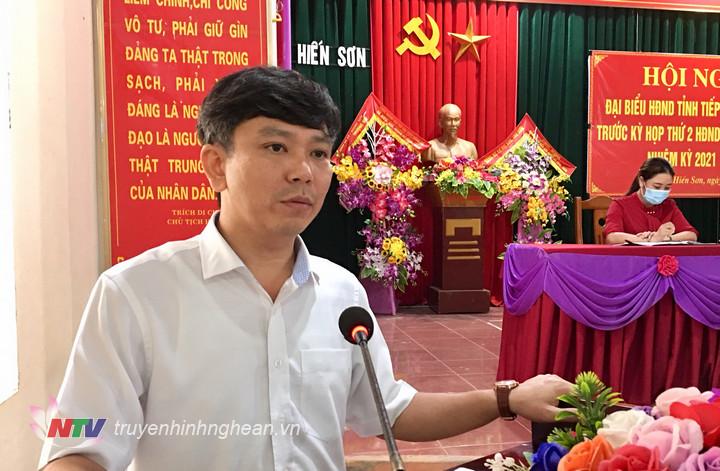 5.Đồng Chí Trần Văn Hiến- Phó chủ tịch UBND huyện Đô Lương giải trình ý kiến cử tri