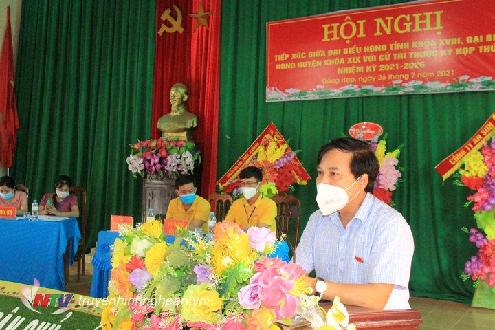 Phó Chủ tịch HĐND tỉnh Nguyễn Như Khôi giải trình ý kiến, kiến nghị của cử tri.