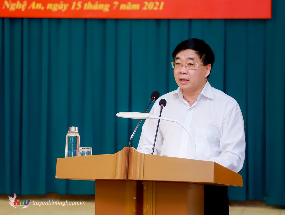 Đồng chí Nguyễn Văn Thông - Phó Bí thư Thường trực Tỉnh ủy phát biểu khai mạc hội nghị.