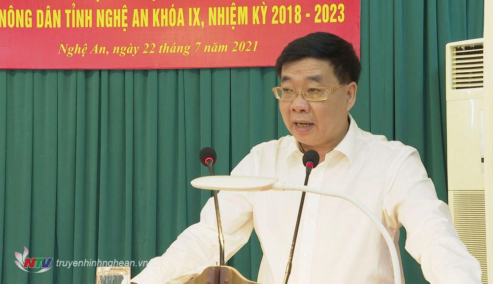 Phó Bí thư Thường trực Tỉnh ủy Nguyễn Văn Thông phát biểu tại hội nghị.