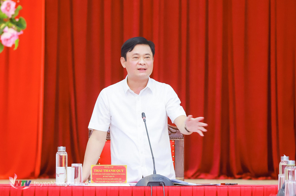 Đồng chí Thái Thanh Quý - Bí thư Tỉnh ủy, Trưởng ban Chỉ đạo phát biểu kết luận phiên họp thứ Nhất. 