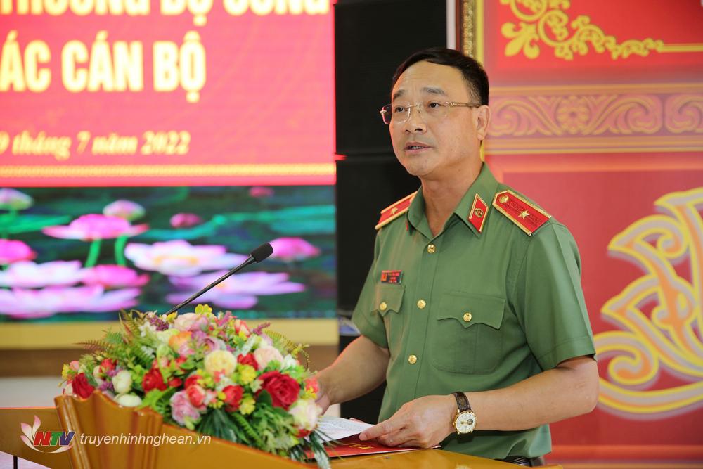 6. Đồng chí Thiếu tướng Phạm Thế Tùng, Giám đốc Công an tỉnh phát biểu tại buổi Lễ công bố