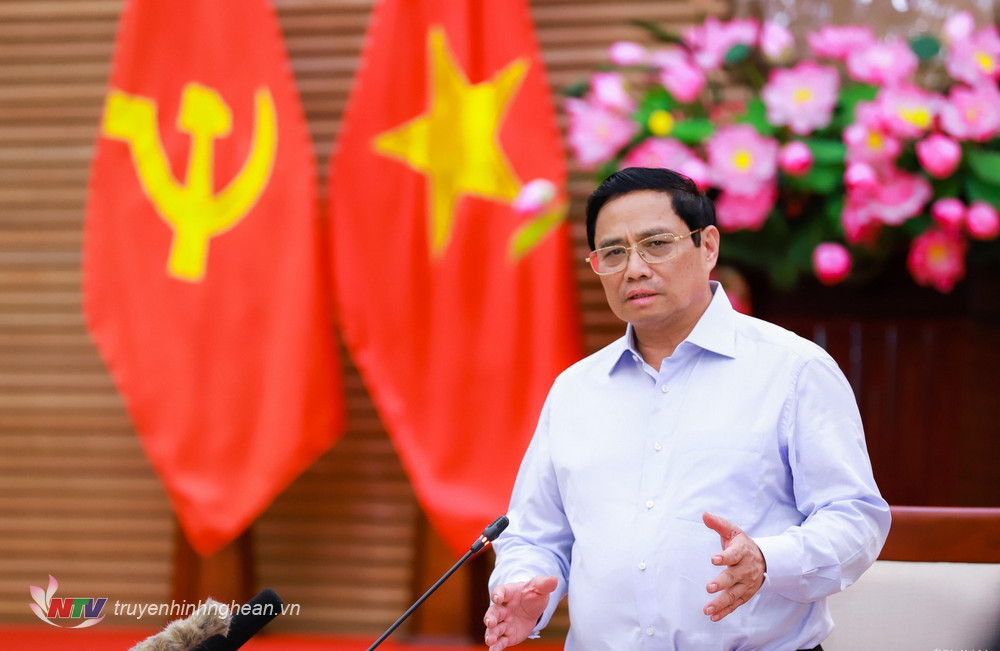Thủ tướng Chính phủ Phạm Minh Chính kết luận cuộc làm việc. 