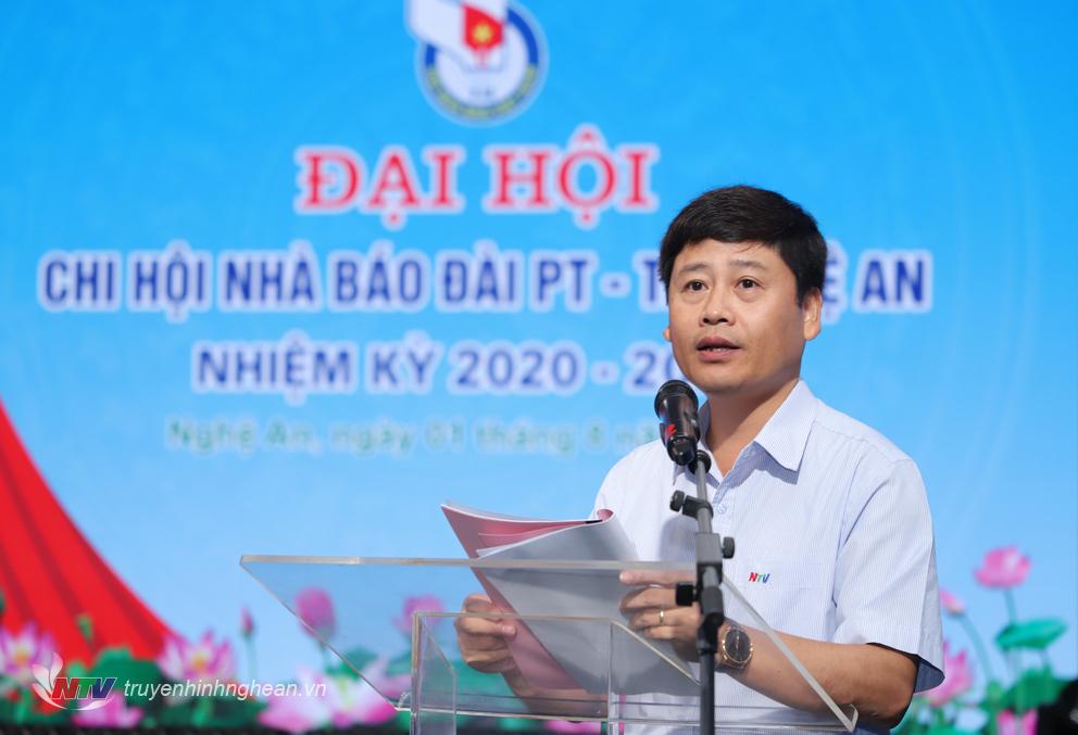 Đồng chí Trần Minh Ngọc - Phó Giám đốc Đài báo cáo 