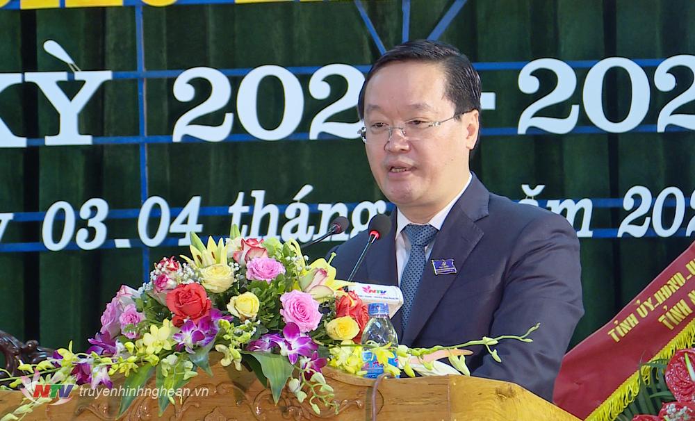 Chủ tịch UBND tỉnh Nguyễn Đức Trung phát biểu chỉ đạo tại Đại hội.