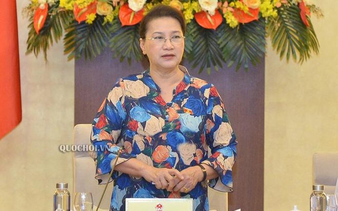 Chủ tịch Quốc hội Nguyễn Thị Kim Ngân tại phiên họp ngày 10/8. 