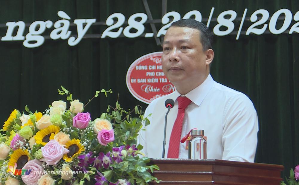 Bí thư Huyện uỷ Nghi Lộc Phạm Hồng Quang phát biểu khai mạc Đại hội.