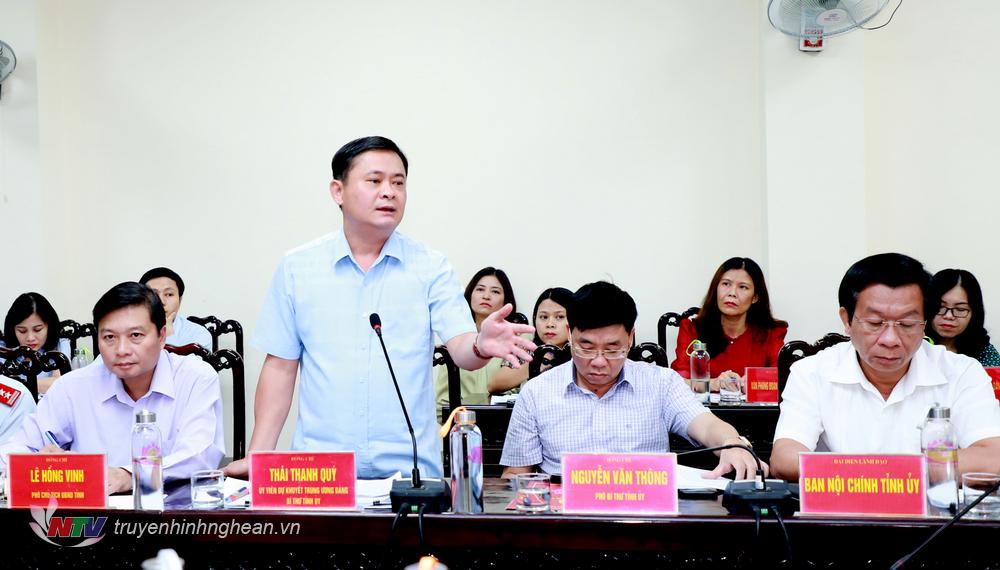 Bí thư Tỉnh ủy Thái Thanh Quý phát biểu kết luận về phản ánh của bà Nguyễn Thị Hương.