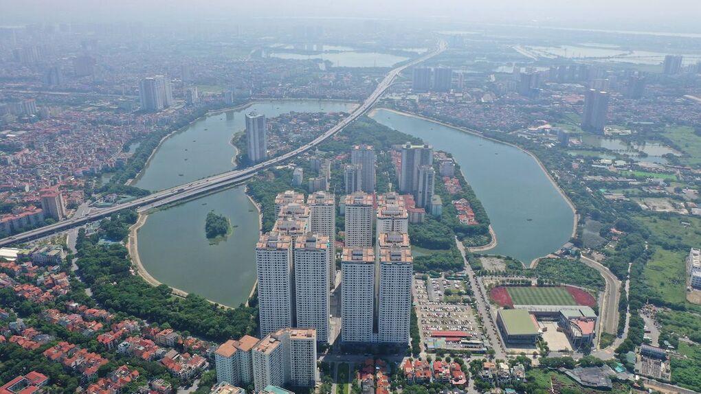 Khu đô thị Linh Đàm, Hà Nội, nhìn từ trên cao. 