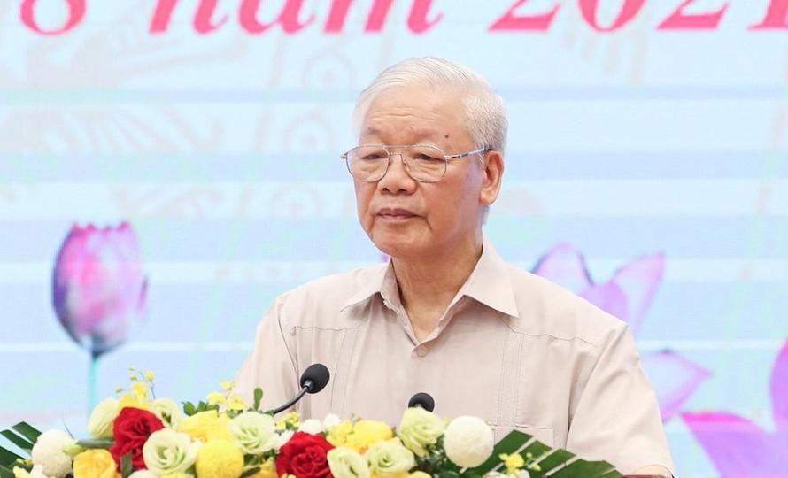 Tổng Bí thư Nguyễn Phú Trọng phát biểu tại hội nghị của MTTQ Việt Nam