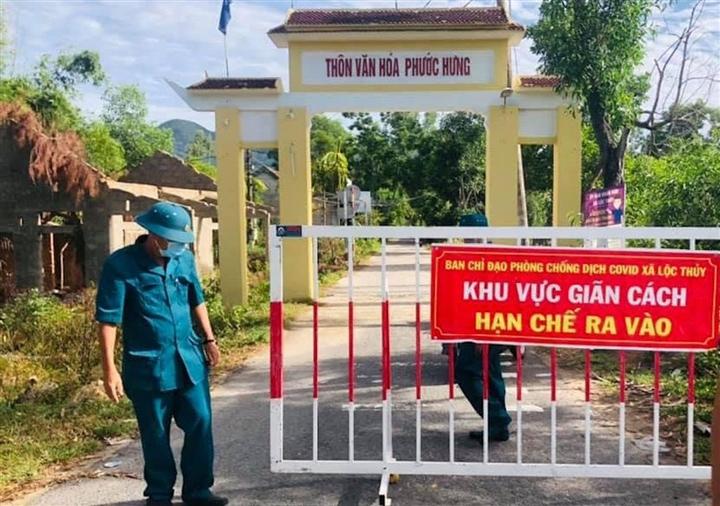 Thừa Thiên - Huế xuất hiện chùm ca nghi nghiễm COVID-19 ở thôn Phước Hưng (xã Lộc Thuỷ, huyện Phú Lộc).