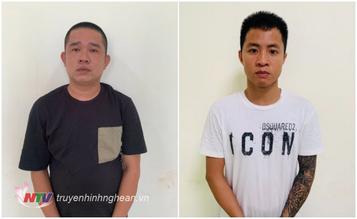 Hai đối tượng cầm đầu ổ nhóm Nguyễn Mạnh Trường (phải) và Phạm Hồng Sơn  
