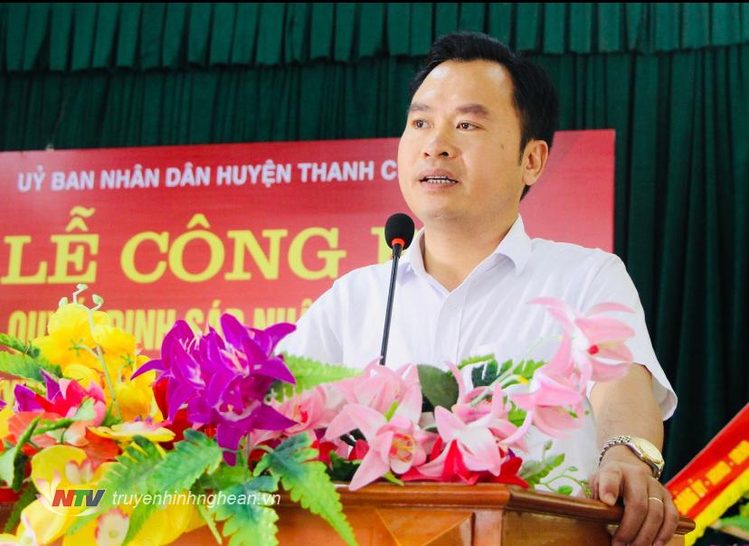 Đồng chí Nguyễn Văn Chiến - Phó Chủ tịch UBND huyện phát biểu tại buổi lễ.