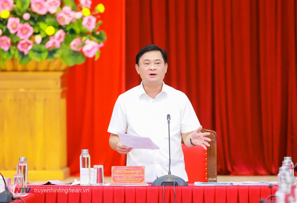 Bí thư Tỉnh ủy Thái Thanh Quý kết luận phiên họp.