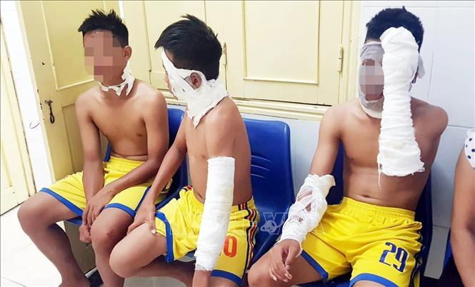 Các cầu thủ đang được điều trị tại Bệnh viện Sản Nhi Nghệ An.