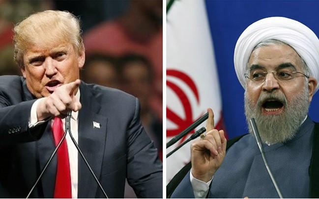 Tổng thống Mỹ Trump (bên trái) và Tổng thống Iran Rouhani.