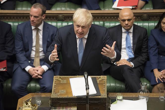 Thủ tướng Anh Boris Johnson phát biểu tại cuộc họp Hạ viện tại thủ đô London ngày 25/7/2019.