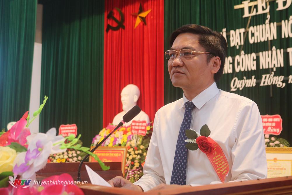 Phó Chủ tịch UBND tỉnh Hoàng Nghĩa Hiếu phát biểu tại buổi lễ.