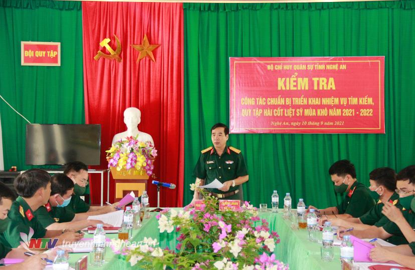 Đại tá Phạm Văn Đông, Phó Bí thư Đảng ủy Quân sự tỉnh - Chính ủy Bộ CHQS tỉnh kết luận tại hội nghị kiểm tra