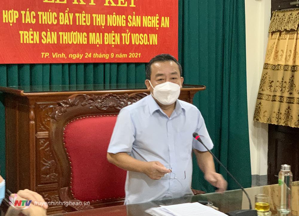 Giám đốc Sở NN&PTNT Nghệ An Nguyễn Văn Đệ phát biểu tại lễ ký kết.