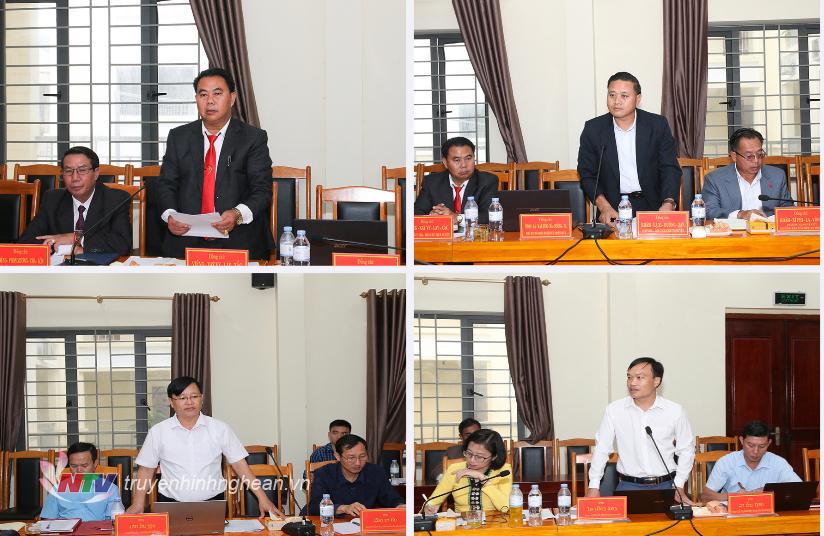 Các đại biểu huyện Khun phát biểu tại buổi làm việc.
