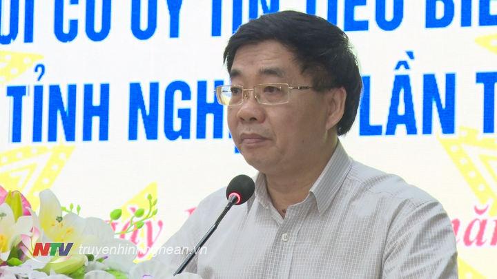 Phó Bí thư Tỉnh ủy Nguyễn Văn Thông phát biểu tại buổi lễ.
