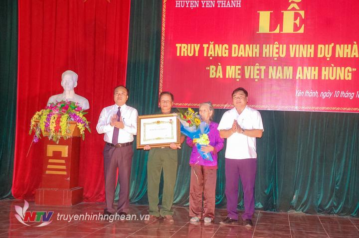 Yên Thành: Truy tặng danh hiệu “Bà mẹ Việt Nam anh hùng”