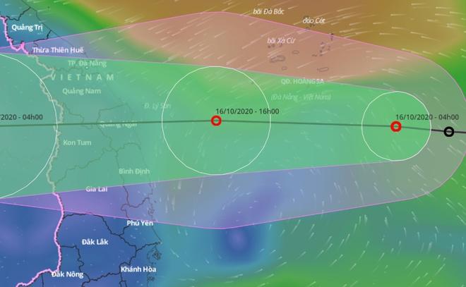 Dự báo đường đi của áp thấp nhiệt đới trên Biển Đông. Ảnh: Hệ thống giám sát thiên tai.