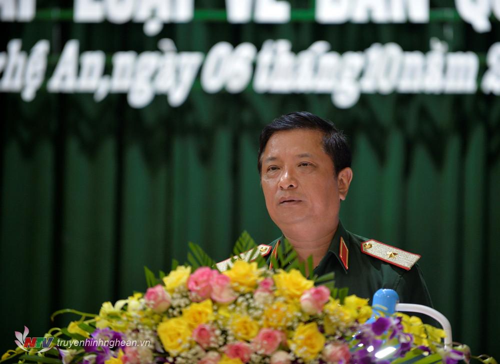 Thiếu tướng Hà Thọ Bình, Phó Tư lệnh, Tham mưu trưởng Quân khu, Trưởng ban Tổ chức Hội thi phát biểu chỉ đạo tại Lễ Bế  mạc