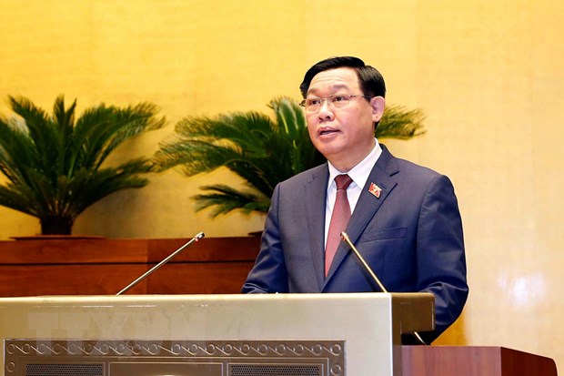 Chủ tịch Quốc hội Vương Đình Huệ phát biểu khai mạc kỳ họp. Ảnh: TTXVN