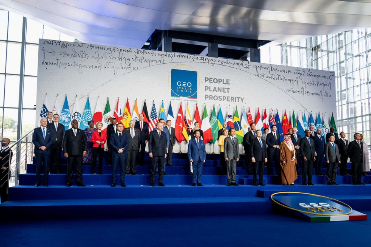 Các lãnh đạo G20 chụp ảnh tập thể tại hội nghị thượng đỉnh ở Rome, Italy. Ảnh: Reuters
