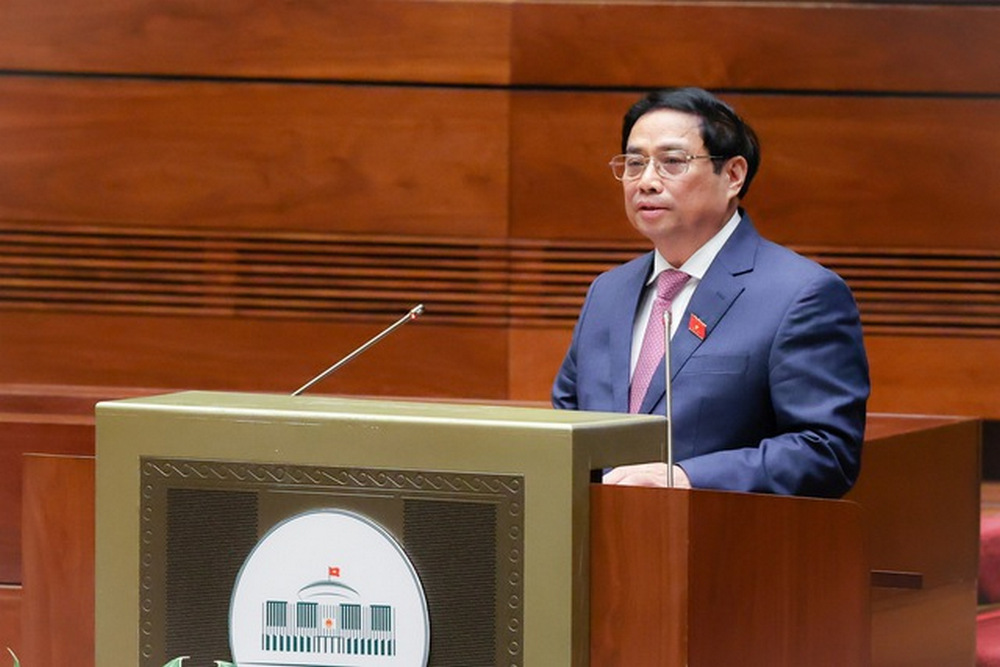 Thủ tướng Phạm Minh Chính trình bày Báo cáo kết quả thực hiện kế hoạch phát triển kinh tế-xã hội năm 2022; dự kiến kế hoạch phát triển kinh tế-xã hội năm 2023