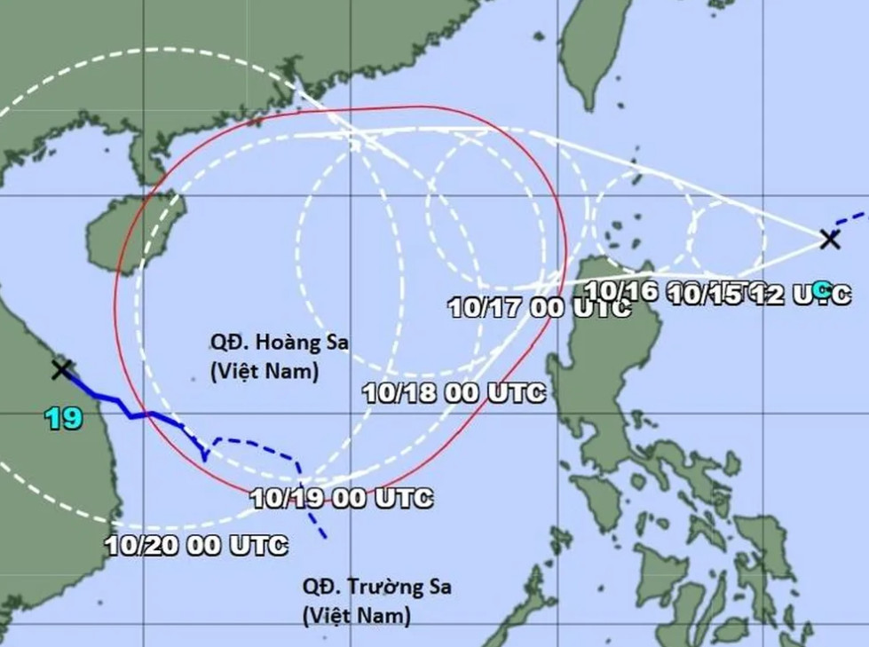 Dự báo đường đi của cơn bão sắp vào Biển Đông, theo mô hình của cơ quan khí tượng Nhật Bản. Ảnh: JMA.