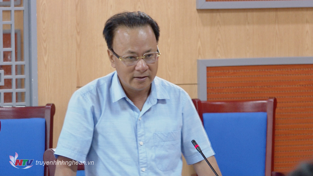 Phó Chủ tịch Thường trực HĐND tỉnh Nguyễn Nam Đình phát biểu tại buổi làm việc.