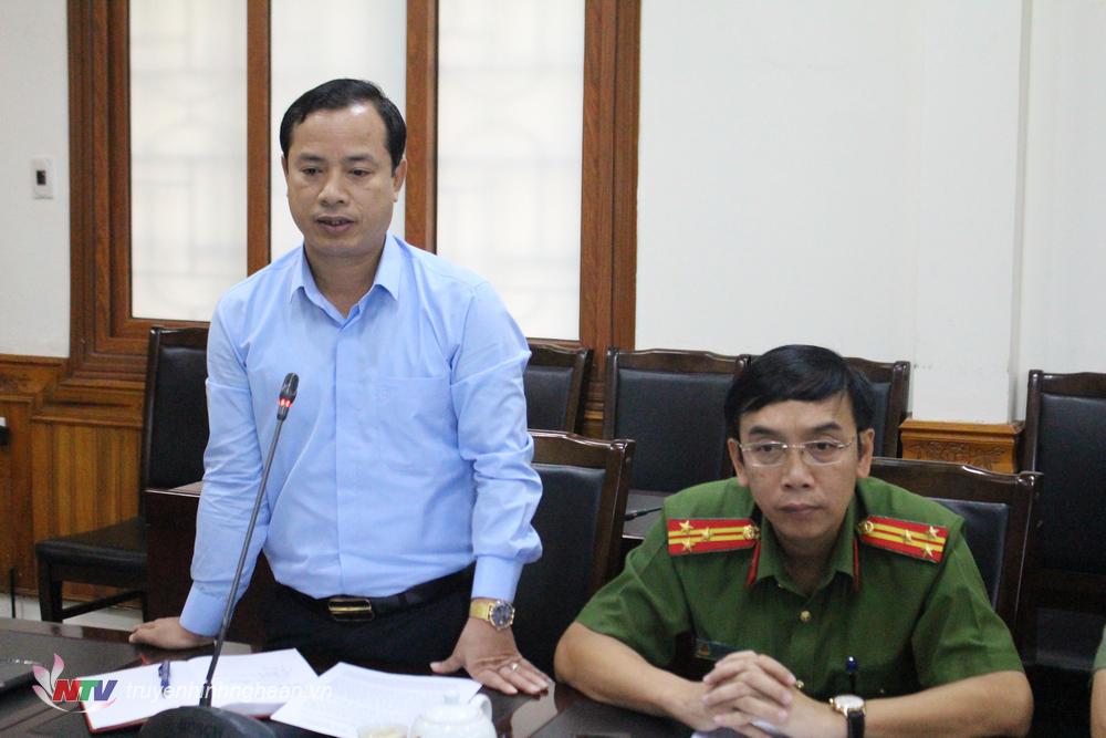 Đồng chí Nguyễn Văn Thưởng - Ủy viên Ban Thường vụ Huyện ủy, Phó Chủ tịch UBND huyện phát biểu tại buổi kiếm tra