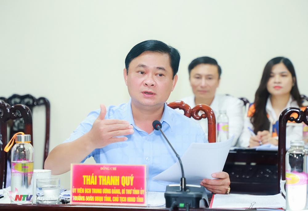 Bí thư Tỉnh ủy Nghệ An Thái Thanh Quý phát biểu kết luận phiên tiếp công dân. 