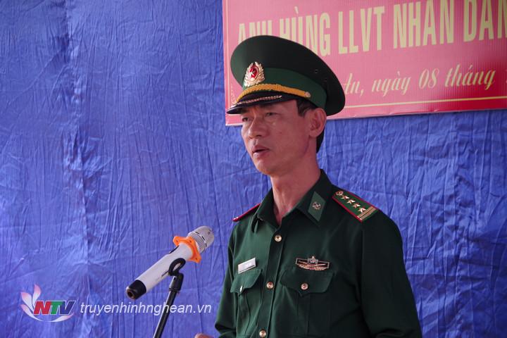 Đại tá Lê Như Cương, Bí thư Đảng ủy, Chính ủy BĐBP tỉnh phát biểu tại buổi lễ